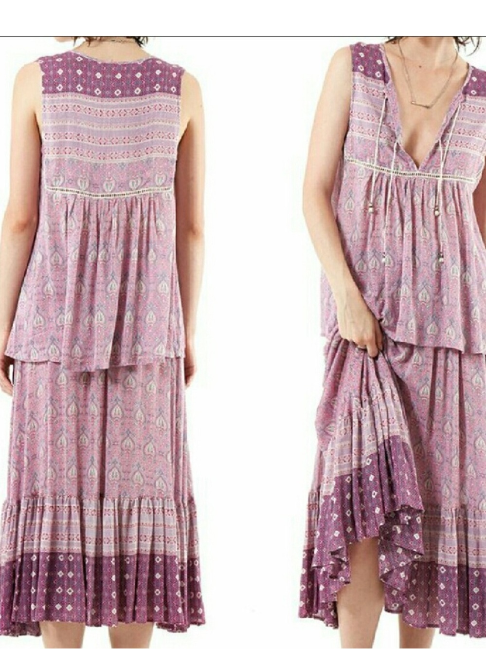 Spell Oracle set Lavender Printed Boho Skirt Set purple small - Picture 6 of 6